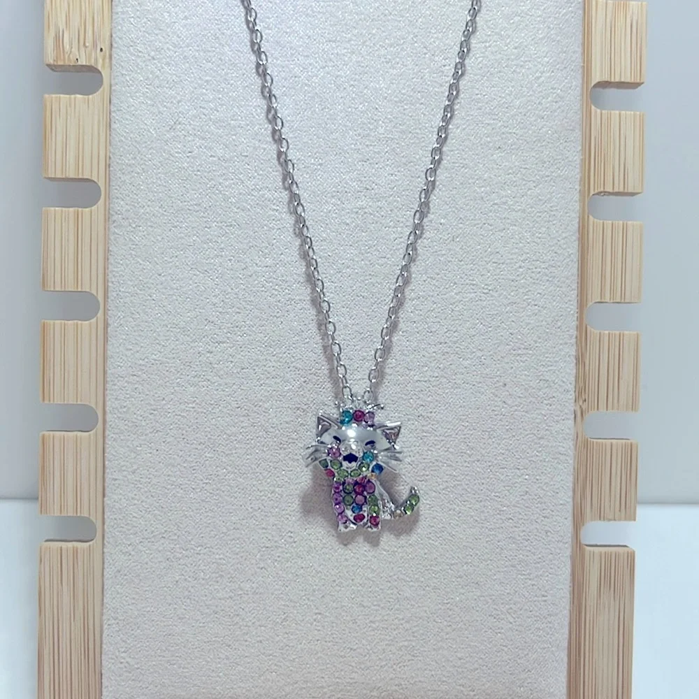Colorful Cat Pendant Necklace-NEW